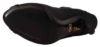 حذاء قصير أسود مطاطي من دولتشي آند غابانا