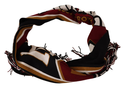 وشاح دولتشي آند غابانا متعدد الألوان من الصوف المحبوك DG King Shawl Wrap