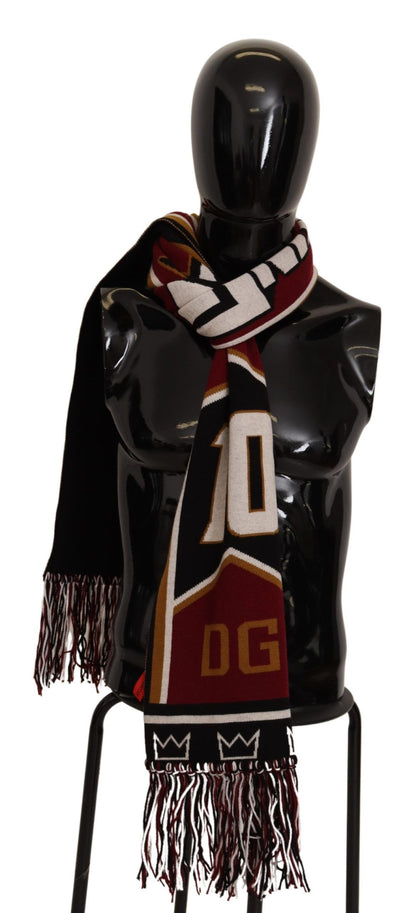 وشاح دولتشي آند غابانا متعدد الألوان من الصوف المحبوك DG King Shawl Wrap