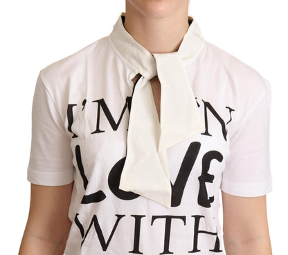 Dolce & Gabbana White Cotton Silk I'm In Love Top T-shirt