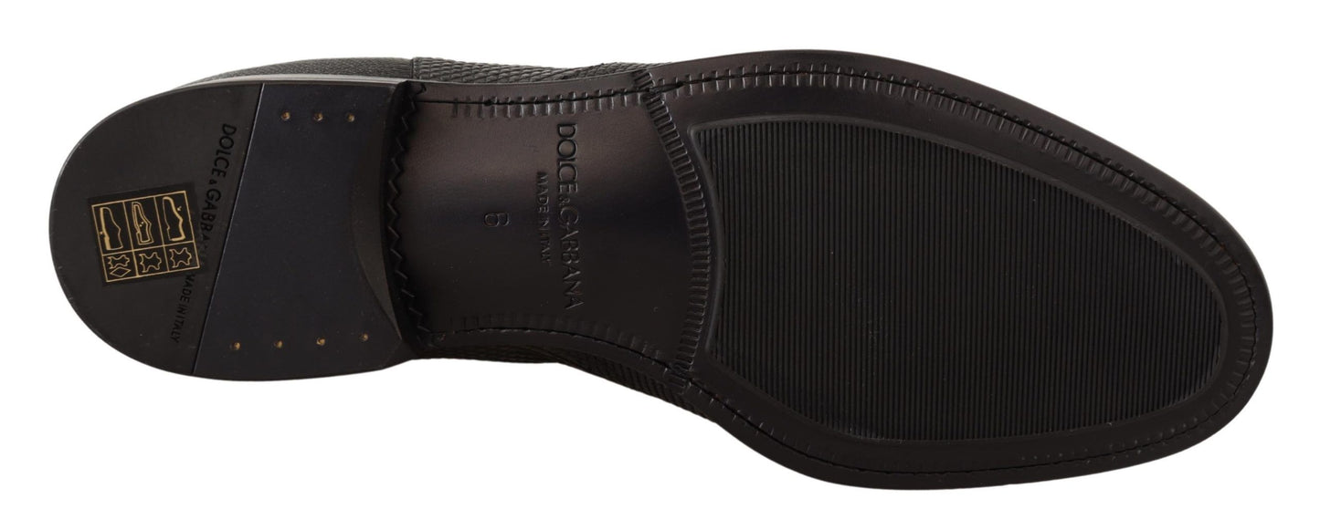 حذاء الكاحل من دولتشي آند غابانا مصنوع من جلد السحلية باللون الأسود