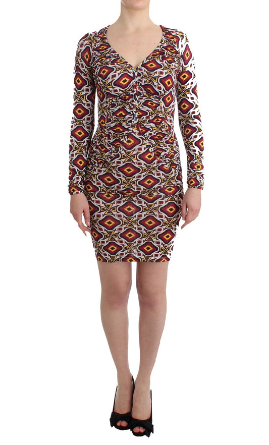 GF Ferre Multicolor Longsleeved Viscose Shift Dress