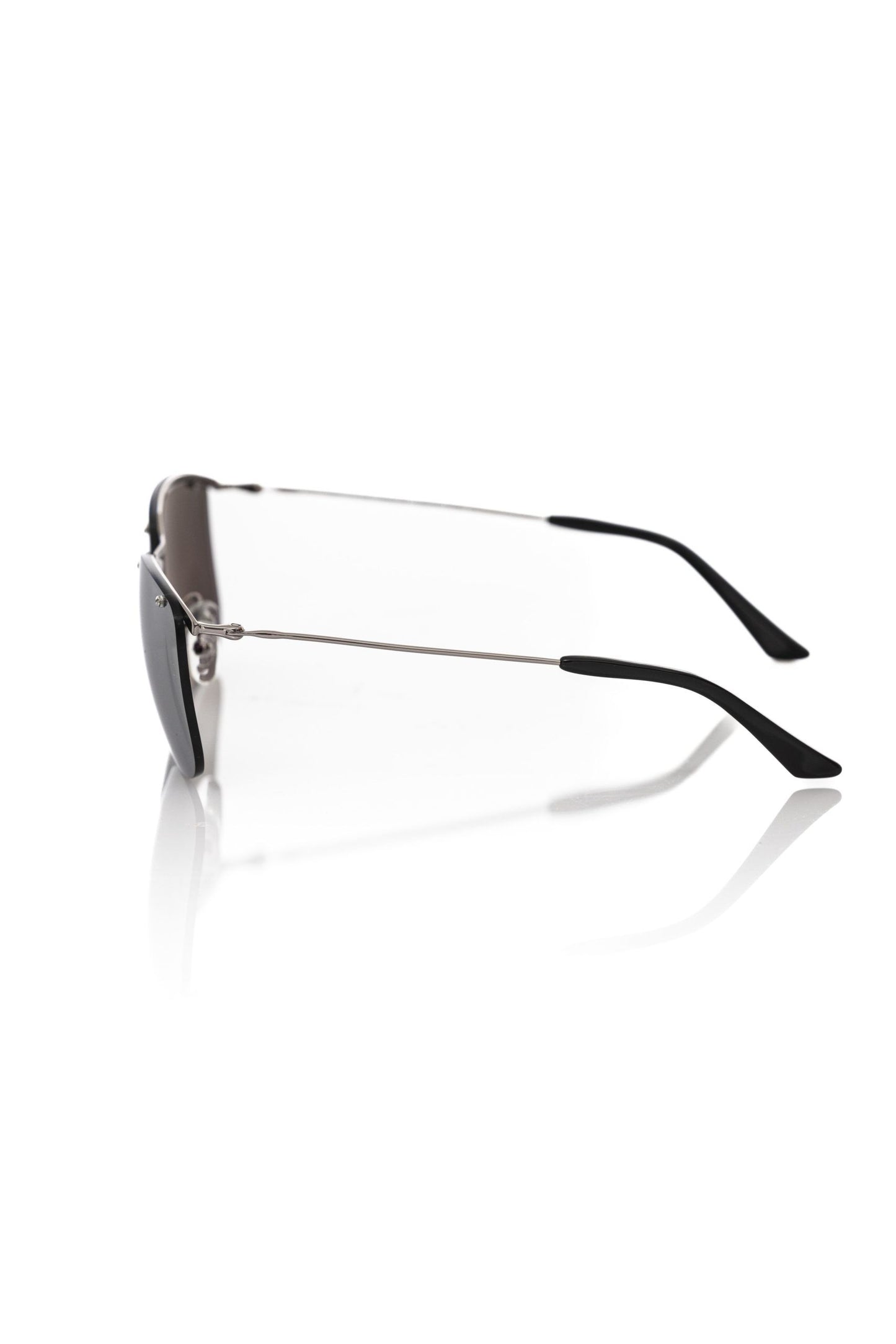 Frankie Morello Silver Metallic Fibre Men Sunglass