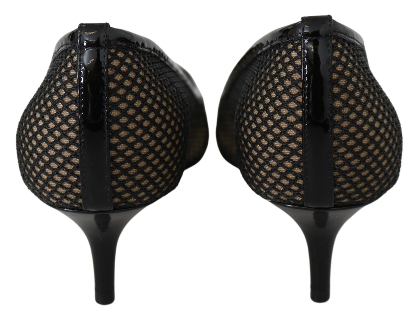 حذاء جيمي تشو أميكا 50 بكعب أسود من القماش الشبكي والجلد