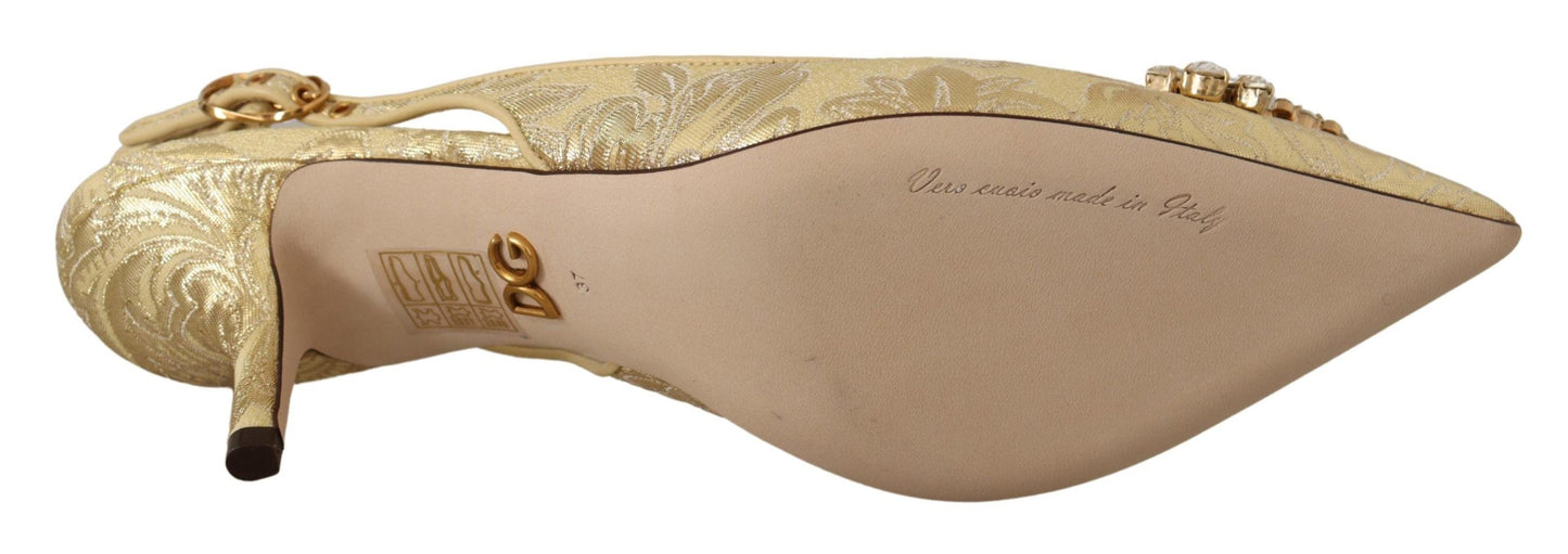 حذاء دولتشي آند غابانا الذهبي الكريستالي ذو الكعب العالي