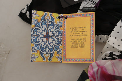 فستان دولتشي آند غابانا متعدد الألوان متوسط ​​الطول من الحرير بنقشة جلد النمر