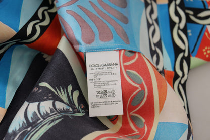 دولتشي آند غابانا تي شيرت متعدد الألوان من الحرير من نوع Soldier Carretto