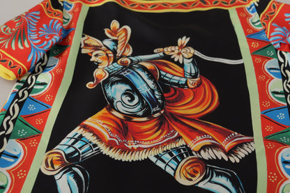 دولتشي آند غابانا تي شيرت متعدد الألوان من الحرير من نوع Soldier Carretto