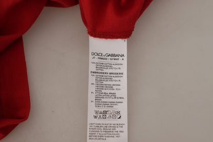 دولتشي آند غابانا تي شيرت أحمر أمور فينسيت أومنيا بفتحة رقبة مستديرة
