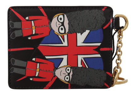 حامل بطاقات وحافظة عملات معدنية من دولتشي آند غابانا، جلد أسود، #DGLovesLondon