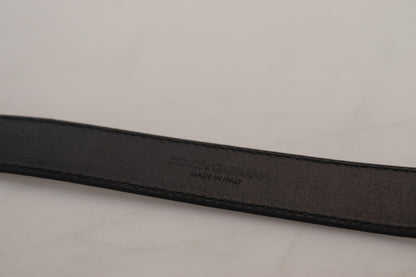 حزام دولتشي آند غابانا أزرق من الجلد مع مشبك معدني فضي عتيق