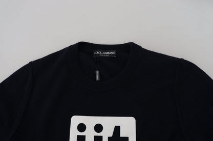 سترة دولتشي آند غابانا زرقاء من الكشمير بطبعة iit