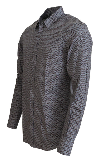 فستان دولتشي آند غابانا رمادي بني ذهبي بقصة ضيقة وقميص رسمي