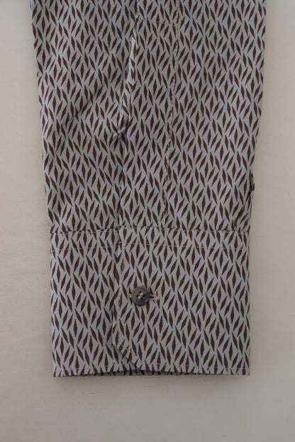 فستان دولتشي آند غابانا رمادي بني ذهبي بقصة ضيقة وقميص رسمي