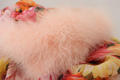 بلوزة دولتشي آند غابانا متعددة الألوان من الفرو المزهر