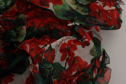 فستان دولتشي آند غابانا متعدد الألوان من نبات إبرة الراعي بطول الركبة