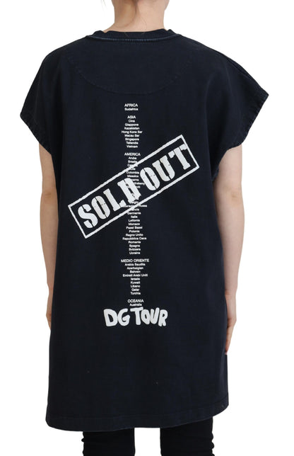 تي شيرت دولتشي آند غابانا أسود من القطن برقبة دائرية من D&amp;G Fashion