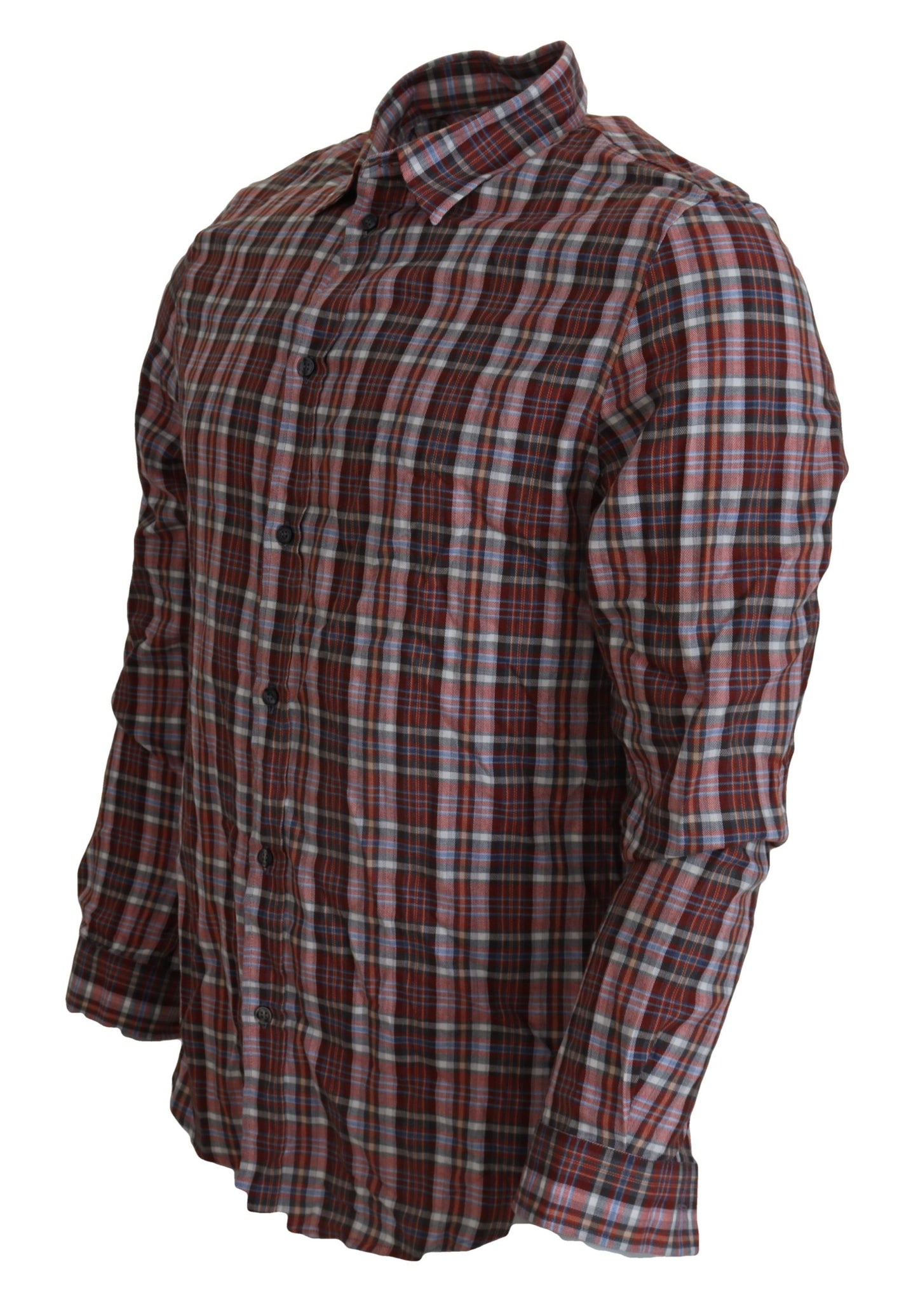 GF Ferre Multicolor Checkered Cotton Long Sleeves Casual Shirt