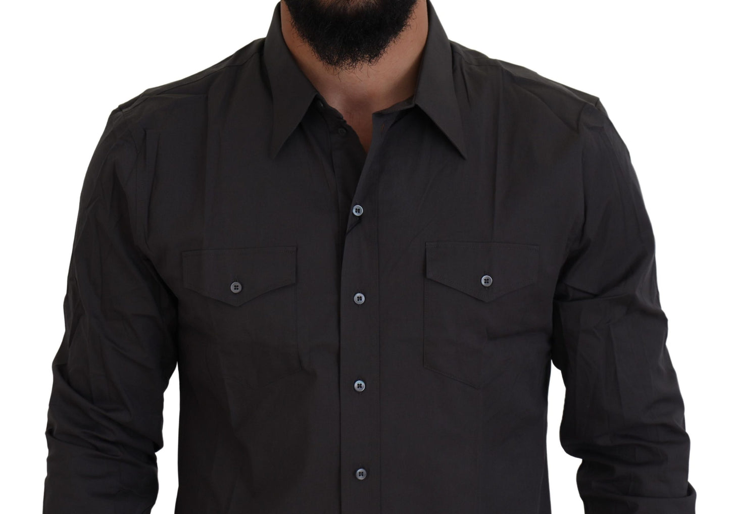 قميص دولتشي آند غابانا رمادي SICILIA ضيق مطاطي