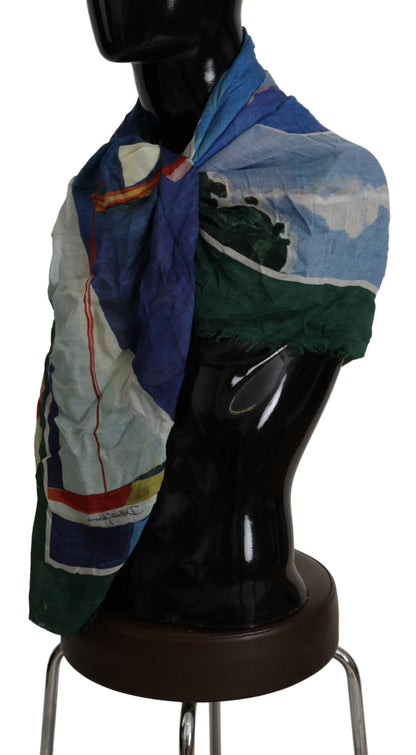 وشاح دولتشي آند غابانا متعدد الألوان سورينتو دي جي شال هامشي