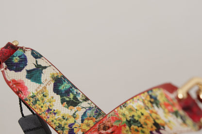 حقيبة دولتشي آند غابانا الحمراء المصنوعة من الجلد الطبيعي والكريستالات، بحزام كتف قابل للعكس