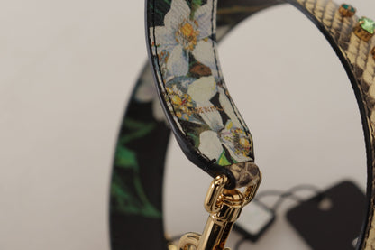 حقيبة دولتشي آند غابانا من الجلد الطبيعي باللون البيج مع حزام كتف قابل للعكس ومرصع بالكريستال