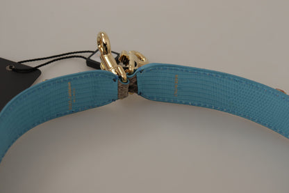 Dolce & Gabbana Brown Exotic Leather Crystals Shoulder Strap