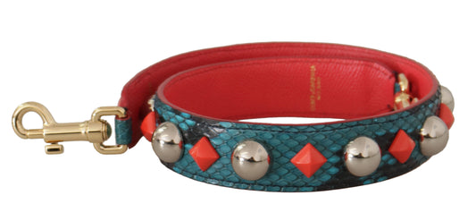 حقيبة دولتشي آند غابانا الجلدية بحزام كتف مزين بكريستالات خضراء