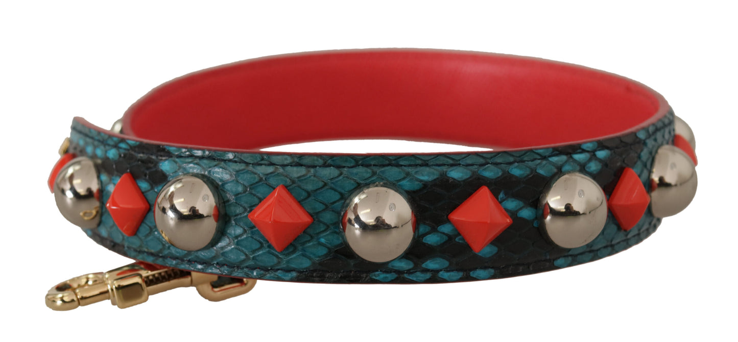 حقيبة دولتشي آند غابانا الجلدية بحزام كتف مزين بكريستالات خضراء