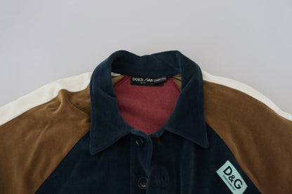 سترة دولتشي آند غابانا متعددة الألوان من القطن بياقة