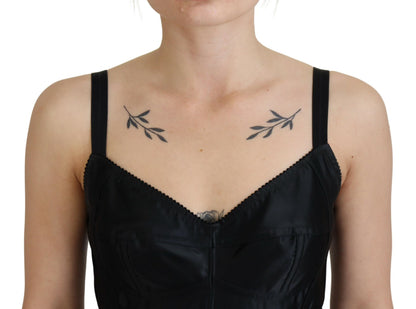 فستان دولتشي آند غابانا قصير من الصوف الأسود المرن