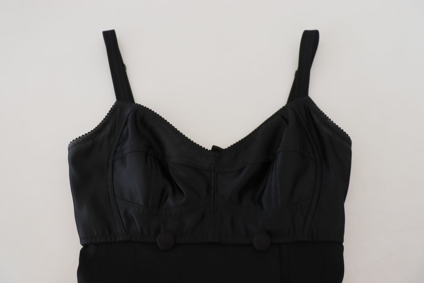 فستان دولتشي آند غابانا قصير من الصوف الأسود المرن