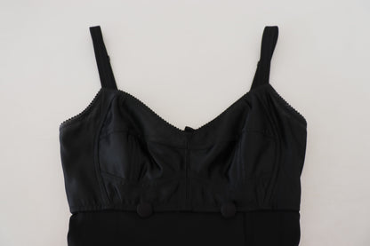 فستان دولتشي آند غابانا قصير من الصوف الأسود المرن