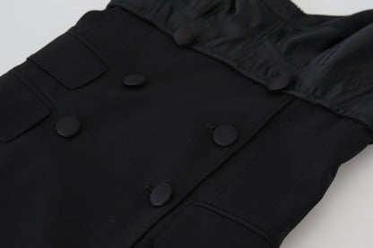 فستان دولتشي آند غابانا قصير من الصوف الأسود المرن