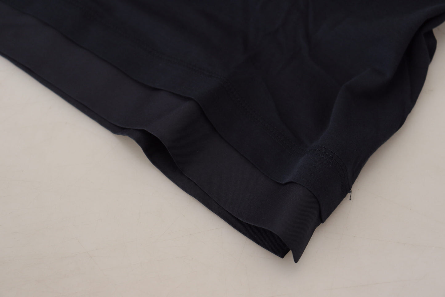 سترة دولتشي آند غابانا زرقاء من القطن بياقة دائرية وأزرار