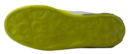 حذاء سنيكرز جلدي بورتوفينو أبيض وأصفر من دولتشي آند غابانا