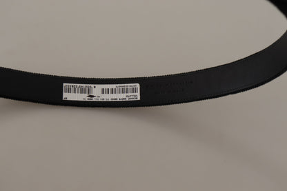 حزام دولتشي آند غابانا من الجلد المخملي الأسود مع مشبك معدني ذهبي اللون