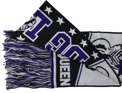 وشاح دولتشي آند غابانا متعدد الألوان من الصوف DG Queen Wrap Fringe