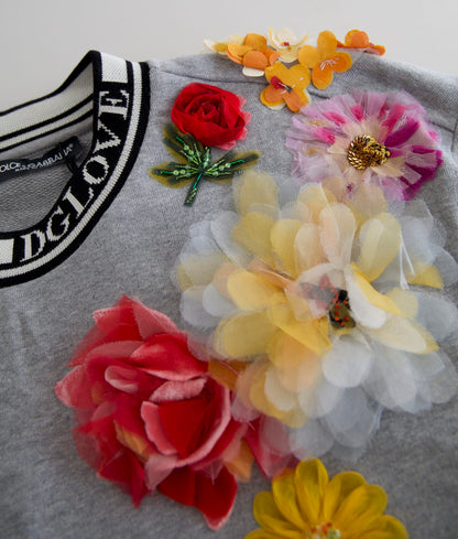 سترة دولتشي آند غابانا رمادية DG أموري كوين مزينة بالزهور