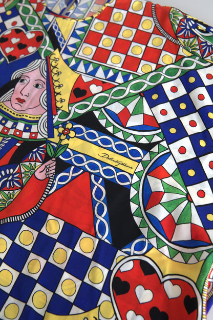 بلوزة دولتشي آند غابانا متعددة الألوان مطبوعة بأكمام طويلة