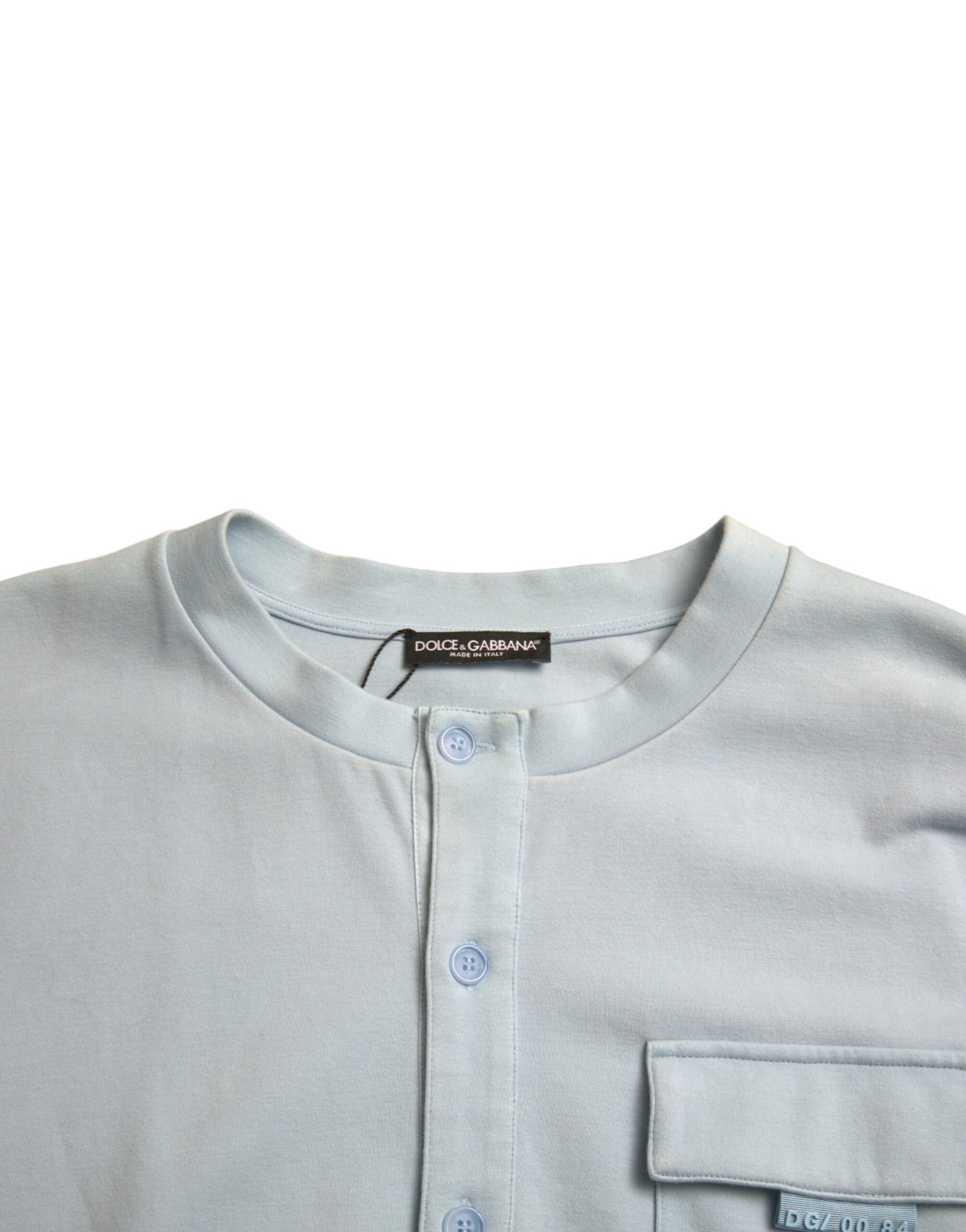 سترة دولتشي آند غابانا القطنية ذات الأزرار باللون الأزرق الفاتح