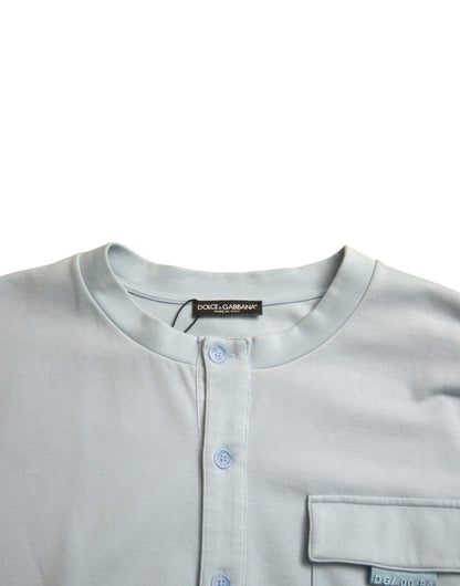 سترة دولتشي آند غابانا القطنية ذات الأزرار باللون الأزرق الفاتح