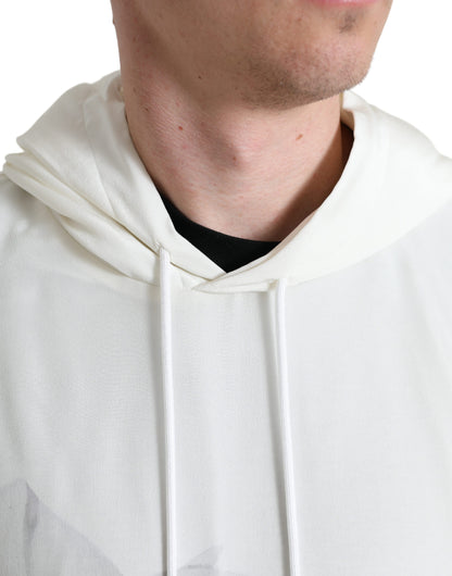 سترة دولتشي آند غابانا بغطاء رأس وطبعة زهور بيضاء