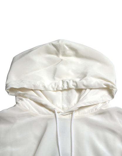 سترة دولتشي آند غابانا بغطاء رأس وطبعة زهور بيضاء