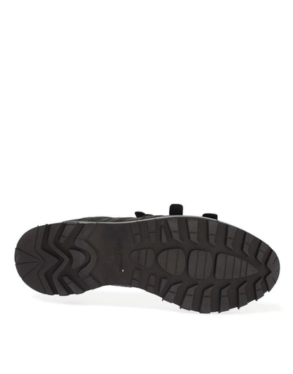 حذاء دولتشي آند غابانا برباط للكاحل مصنوع من الجلد باللون الرمادي