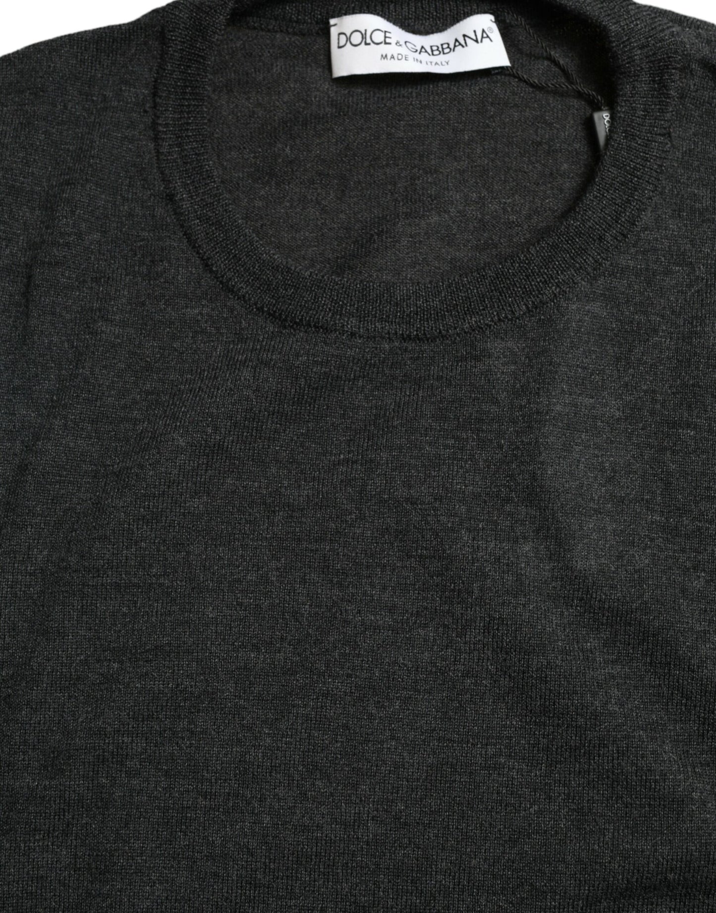 سترة دولتشي آند غابانا رمادية من الصوف بياقة دائرية