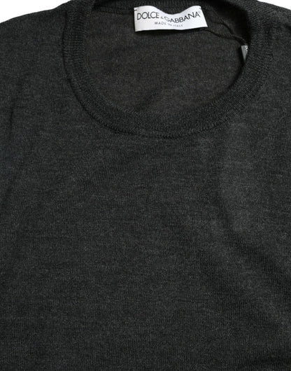 سترة دولتشي آند غابانا رمادية من الصوف بياقة دائرية