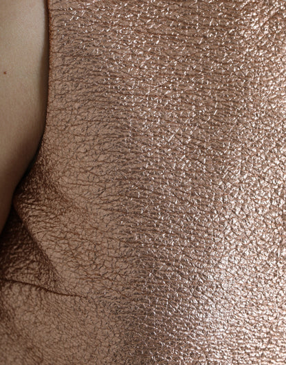 فستان دولتشي آند غابانا الوردي الجاكار بدون أكمام قصير