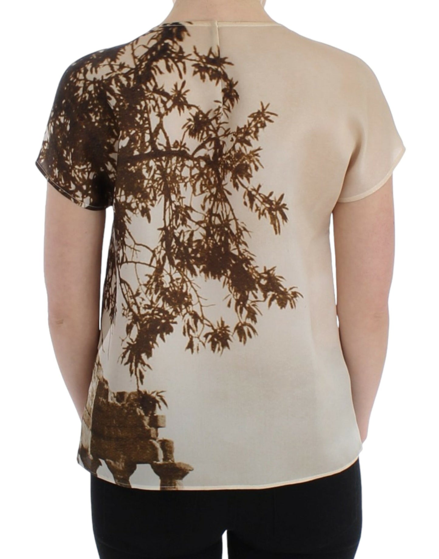 دولتشي آند غابانا بلوزة من الحرير تاورمينا باللون البني