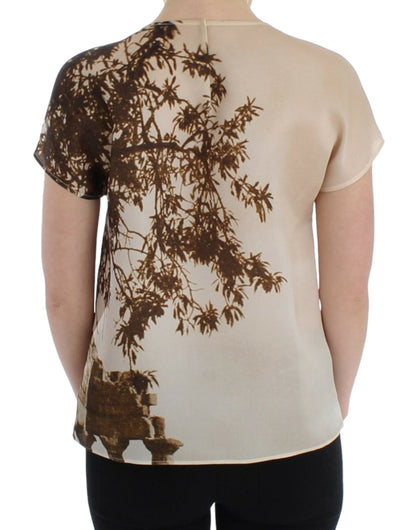 دولتشي آند غابانا بلوزة من الحرير تاورمينا باللون البني